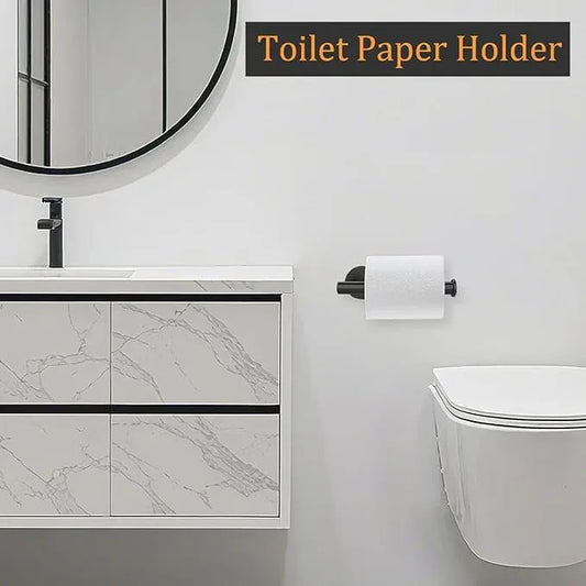Toilet Paper Holder - SUS 304 Stainless Steel Toilet Paper Holder Wall Mount, Toilet Paper Roll Holder for Bathroom, Kitchen, Washroom - Matte Black - ModernBath
