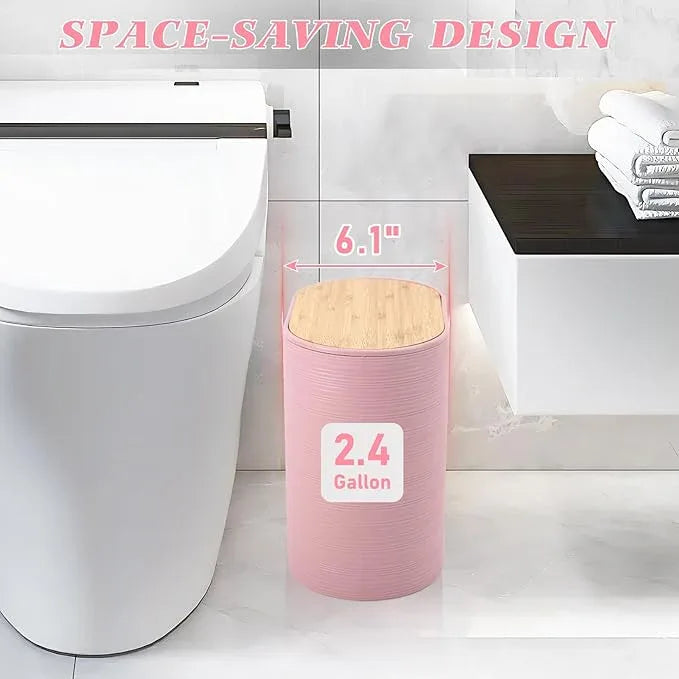 XLHOMO Pink Bathroom Set, Pink Bathroom Accessories Set with Trash Can, 2PCS Soap Dispensers, Soap Dish, Toothbrush Holder, Toothbrush Cup,Toilet Brush, Tray and Qtip Holders for Bathroom Decor - ModernBath