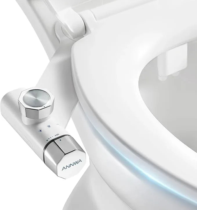 ANNWA Non-Electric Bidet Attachment for Toilet Seat, Daul Clean Nozzles 3 Modes Adjustable Water Pressure Ultra-Slim Bidet Toilet Seat Attachment with Pressure Controls Feminine/Posterior Wash(TT17N) - ModernBath