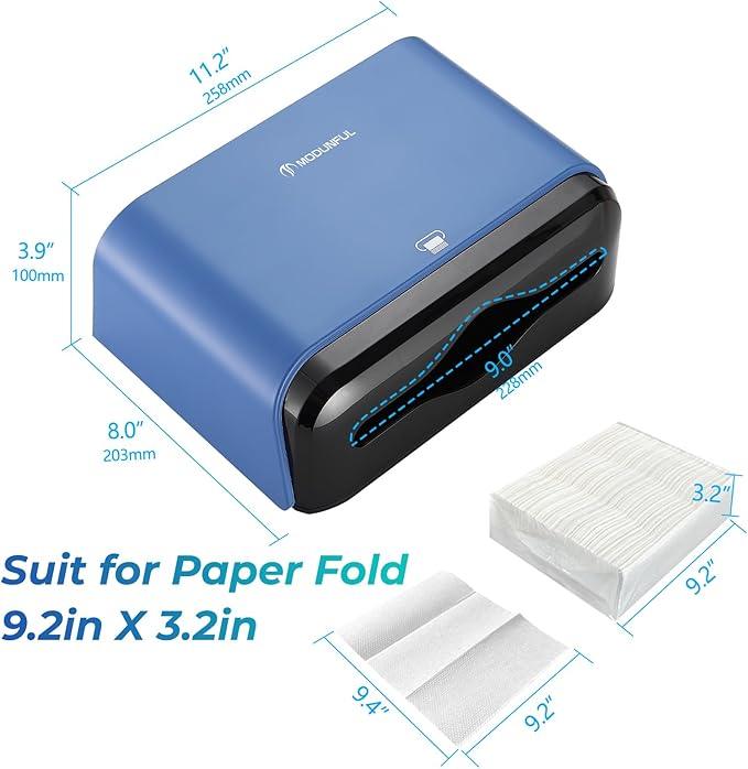 Paper Towel Dispenser Wall Mount - Adhesive Paper Wowel Holder for Bathroom Compact, Touchless Hand Towel Dispenser for Kitchen 200 Sheet - ModernBath