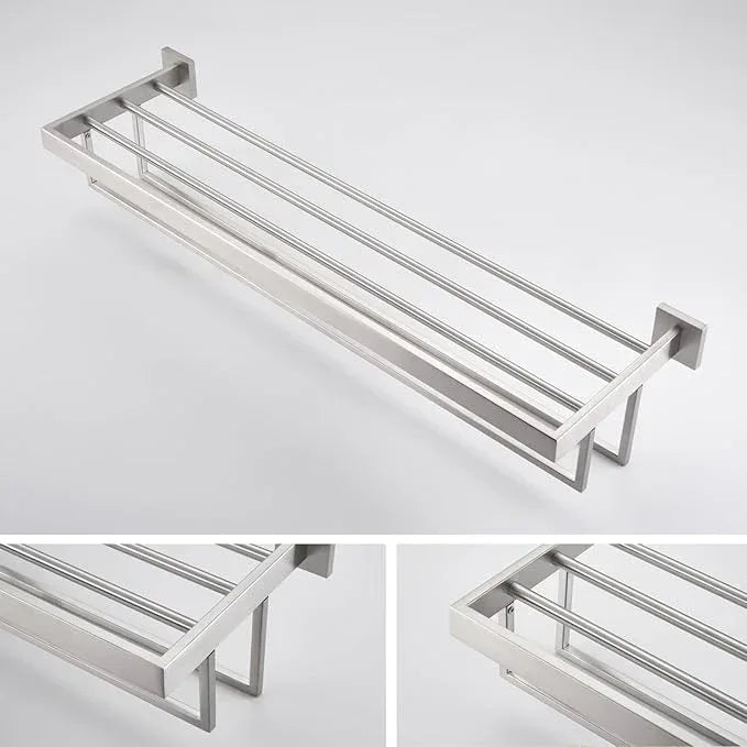 KOKOSIRI Towel Rack 32-Inch Bathroom Towel Shelves with Double Towel Bars SUS304 Stainless Steel Wall Mounted, Brushed Nickel B6003BR-L32 - ModernBath