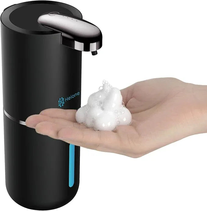 Heione Automatic Touchless Foam Soap Dispenser, Black, 12.8 oz / 380 mL, USB C Rechargeable, Infrared Motion Sensor, Suitable for Bathrooms, Sinks, Kitchen, Wall Mount or Countertop (Black (Foamy)) - ModernBath