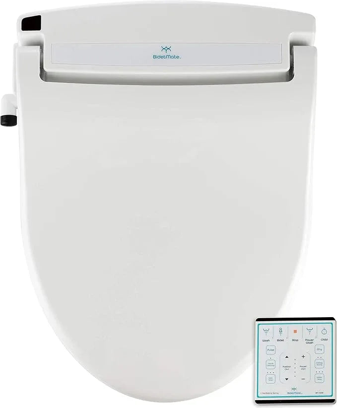 BidetMate 1000 Series Smart Toilet Seat with Heated Water, Wireless Remote, and Warm Air Dryer - Adjustable and Self-Cleaning electric bidet seat - Multiple Wash Settings - Elongated - ModernBath