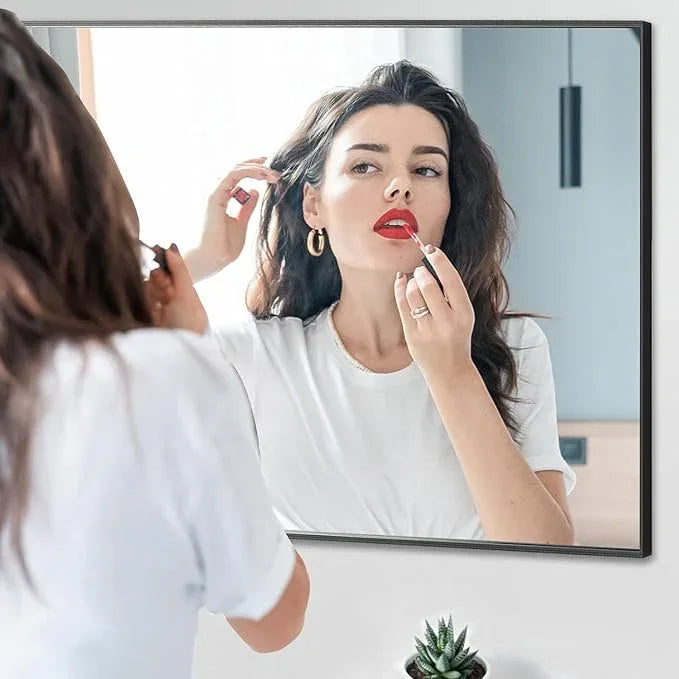 LEDLUX 24x32 Inch Black Bathroom Mirror, Copper-Free Aluminum Alloy Frame Vanity Mirror, Rectangle Wall Mounted Modern Mirror for Bedroom/Living Room/Porch Horizontal or Vertical - ModernBath