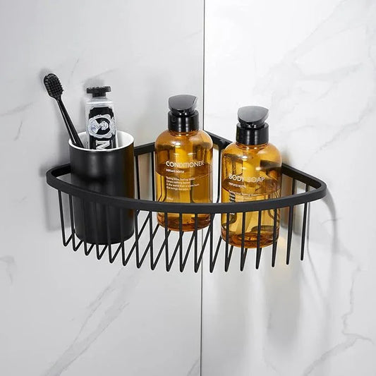 Bathroom Shower Caddy Corner Shelf Basket, Ultra Sturdy Rust-Proof Stainless Steel Shelf Organizer, Wall Mounted Storage Rack, Matte Black - ModernBath