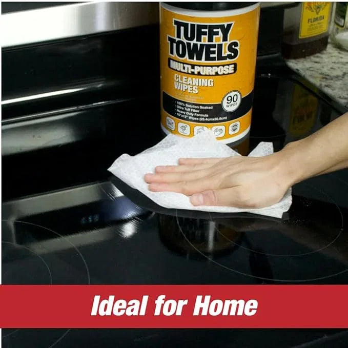 LAUCO Tuffy Scrub Cleaning Wipes – 90 Count (10" x 12") – Heavy Duty & Multi-Purpose Hand and Surface Towels for Industrial, Shop, Auto & Home Use (4 Pack, Multi-Purpose) - ModernBath