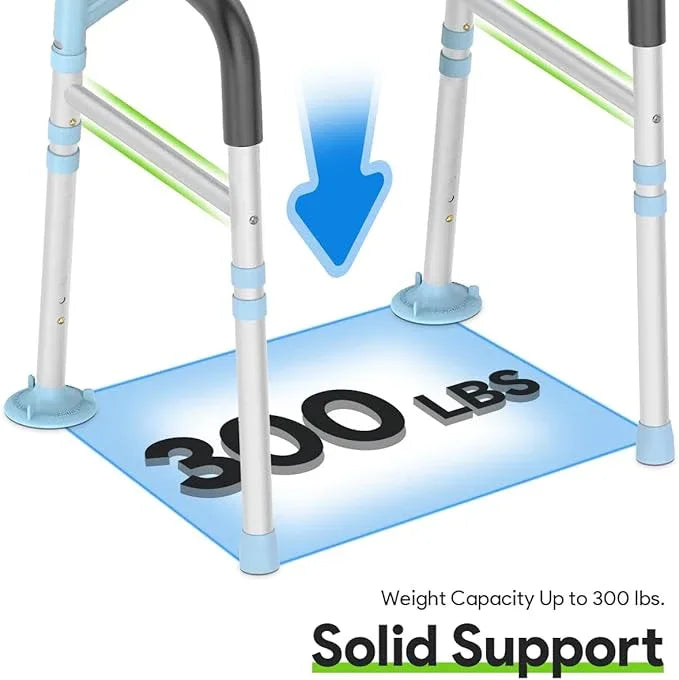 Delog Toilet Safety Rails 300 lb - Adjustable Toilet Safety Frame & Rails, Toilet Safety Rail for Elderly Adults, Toilet Handles for Seniors, Toilet Bars for Elderly & Handicap (Blue) - ModernBath