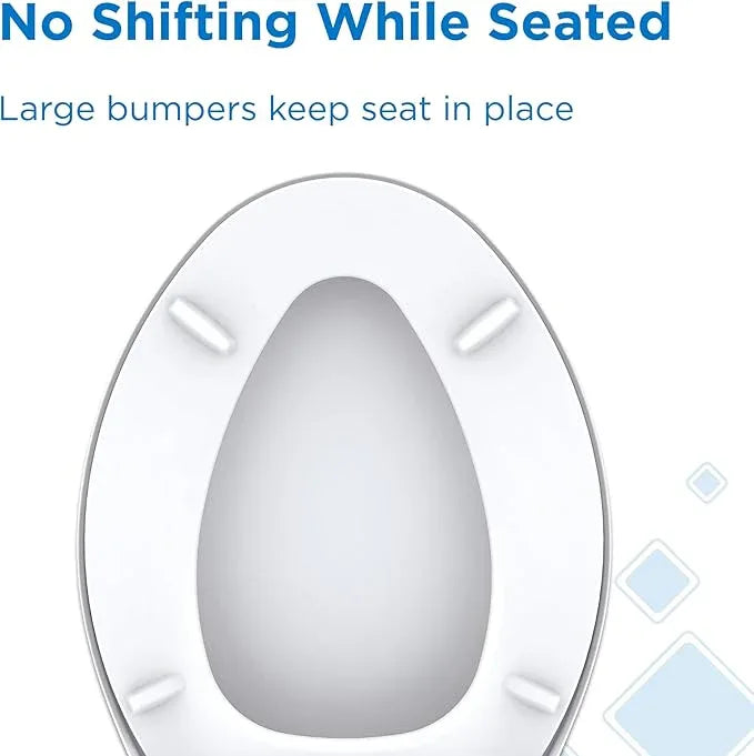 Gerber Elongated Toilet Seat with Cover, Standard Close, Quick & Easy Install, Heavy-Duty Plastic, Adjustable Fit for Standard Elongated Toilets, Durable & Fade-Resistant, White G0099216 - ModernBath