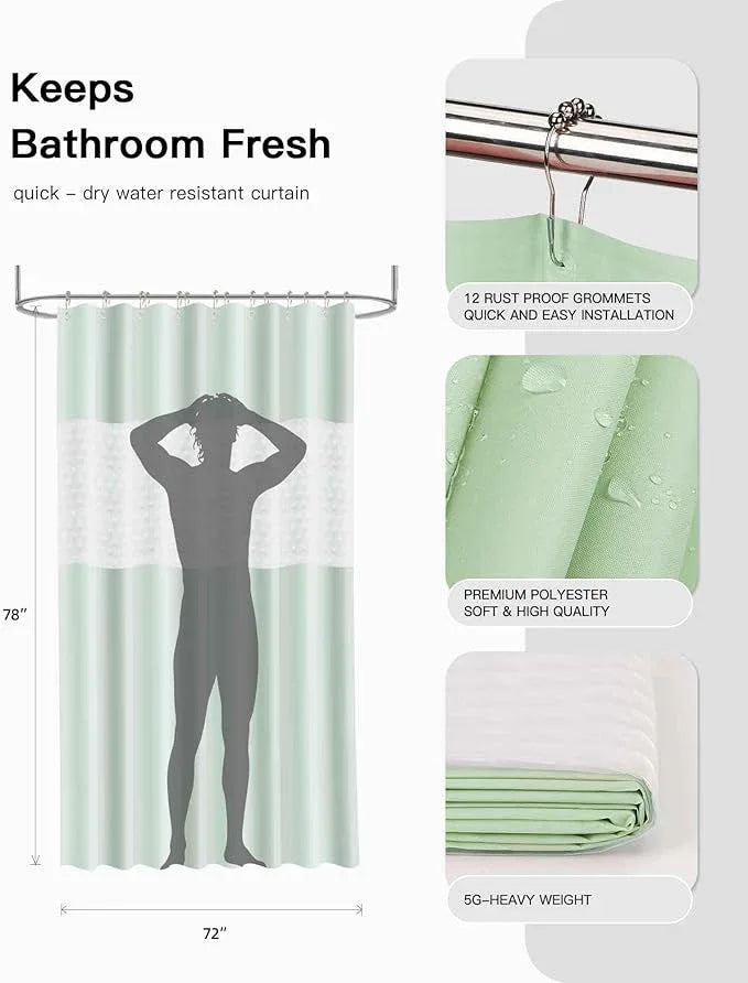 Bathroom Accessories Set,Green Bathroom Set,24 Pieces Bathroom Accessory Set with Shower Curtain,Trash Can for Bathroom Accessories Décor and Home Gifts - ModernBath