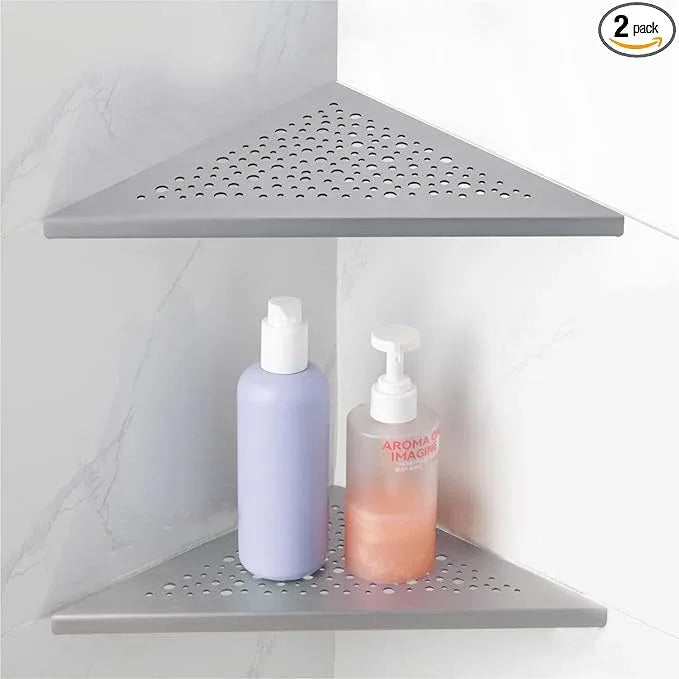 10" Brushed Nickel Corner Shower Shelf, No Drill 304 Stainless Steel Recessed Shower Shelves Grout in Corner Tile Bathroom Shelves for Tiled Wall,2 Pack - ModernBath