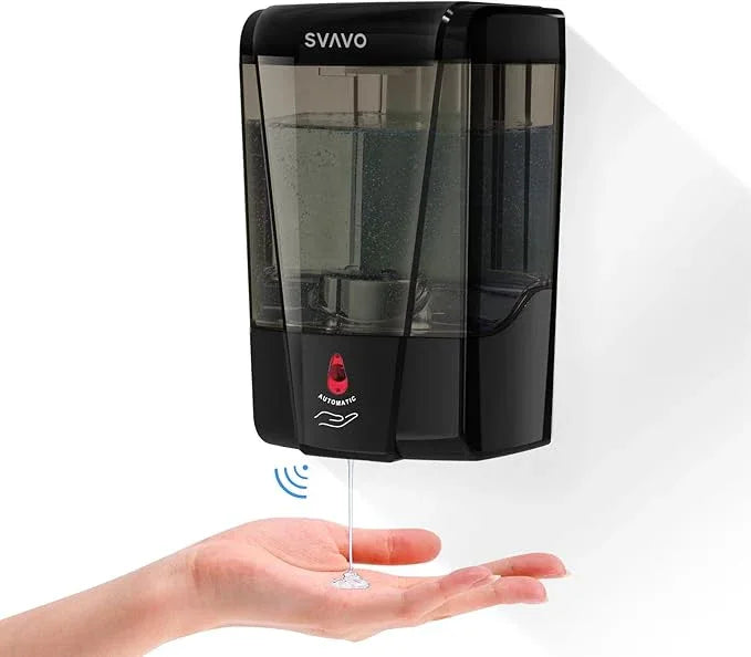 SVAVO Automatic Soap Dispenser Wall-Mounted, Hand Soap Dispenser Touchless Electric Sensor Pump Battery Operated for Office Home Kitchen Bathroom, Hotel Restaurant, 600ml/21fl.oz - ModernBath