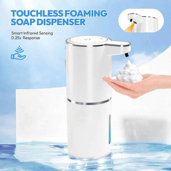 2 Pack Automatic Foaming Soap Dispenser,Touchless Foam Soap Dispenser,12.8oz Rechargeabled Wall Mounted Smart for Bathroom and Kitchen Dish Soap,Easy for Toddlers(White) - ModernBath