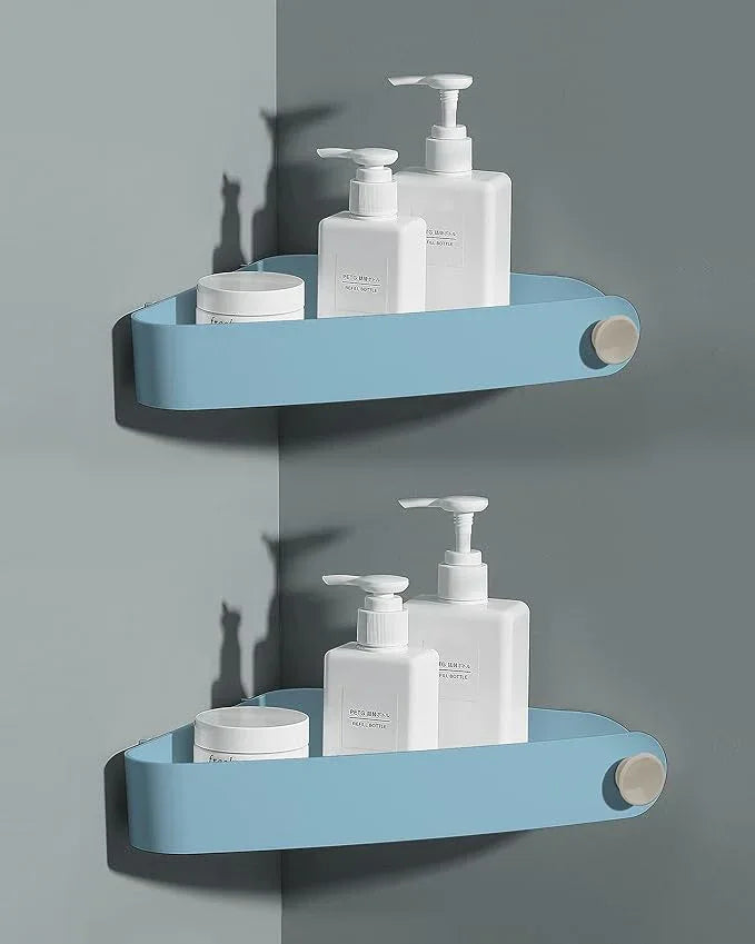 Sotfamily Shower Caddy Corner, 2 Pack Adhesive Corner Shower Shelves for Bathroom Organizers and Storage, Rust Free Plastic Rack for Bathroom Accessories & Decor, Light Blue - ModernBath