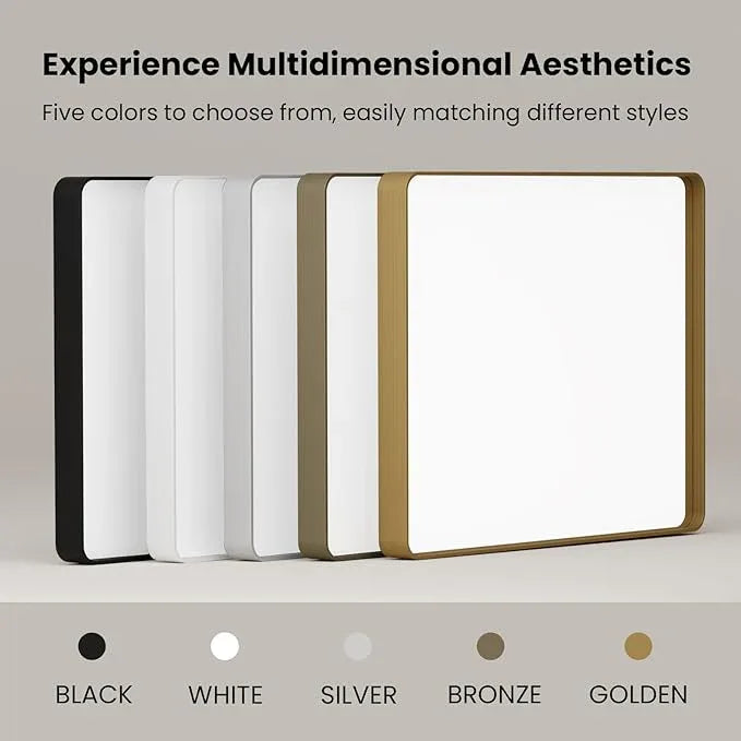 JISOSO White Bathroom Mirror 22x30 Inch, White Metal Framed Bathroom Mirror for Wall, Rounded Rectangle Matte Bathroom Vanity Mirror, Tempered Glass, Anti-Rust, Horizontal/Vertical - ModernBath