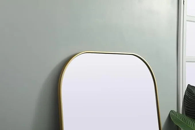 Illuminate, Metal Frame Arch Full Length Mirror 35X66 Inch in, Modern, Brass - ModernBath