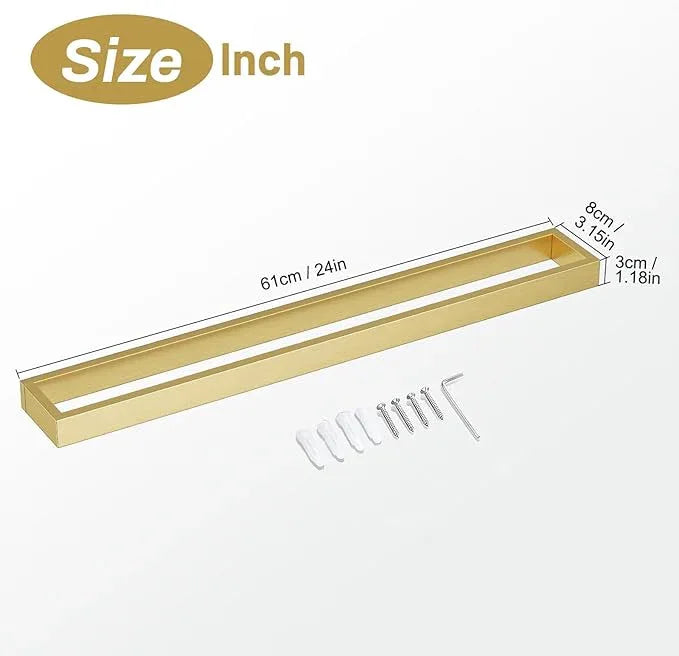 TNOMS Single Towel Bar Towel Holder Bathroom Hardware Accessories,Stainless Steel Wall-Mounted Towel Rack Towel Rail,24 Inches Brushed Gold - ModernBath