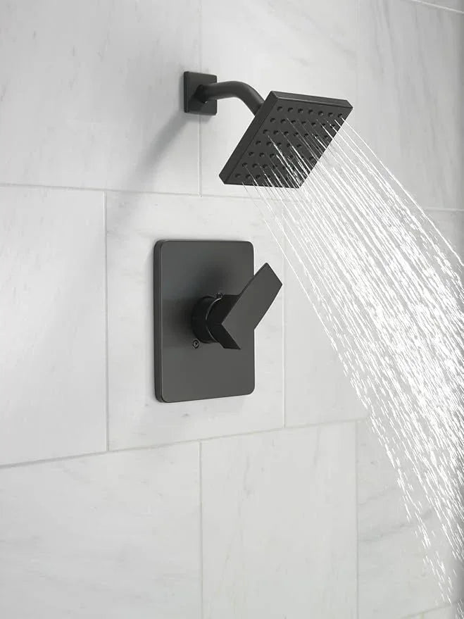Delta Modern 14 Series Shower Faucet Set, Matte Black Shower Head and Handle Set, Valve Trim Kit, Matte Black T14267-BL-PP (Valve Not Included) - ModernBath
