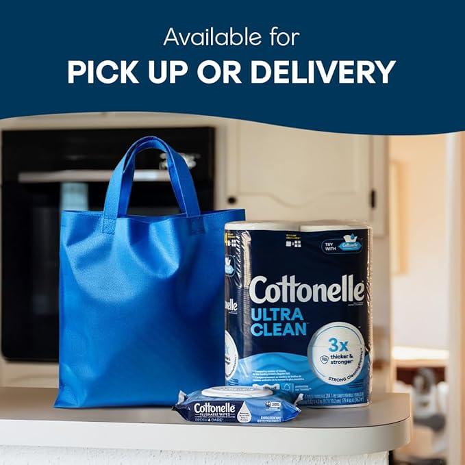 Cottonelle Ultra Clean Toilet Paper with Active CleaningRipples Texture, Strong Bath Tissue, 24 Family Mega Rolls = 132 Regular Rolls (4 Packs of 6) - ModernBath
