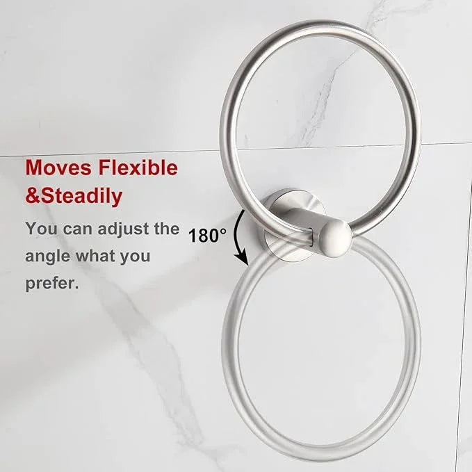 BGL Brushed Nickel Towel Ring Brushed Nickel Hand Towel Holder Stainless Steel Towel Ring for Bathroom 2 Pack - ModernBath