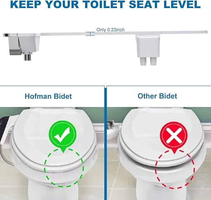 Bidet Attachment for Toilet, Non-Electric Bidet Self-Cleaning Dual Nozzle (Feminine/Rear Wash), Cold Water Bidets Sprayer for Existing Toilets Cover with Adjustable Pressure, Easy to Install, Chrome - ModernBath