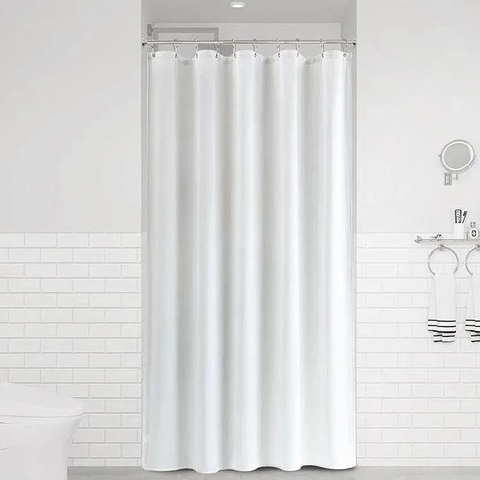 Naturoom 60 Inch White Shower Curtain, Linen Textured Fabric Shower Curtain Set with Hooks, Simple Elegant Modern Farmhouse Country Ultra Thick Bath Curtains for Bathroom,Water Repellent,60x72 - ModernBath