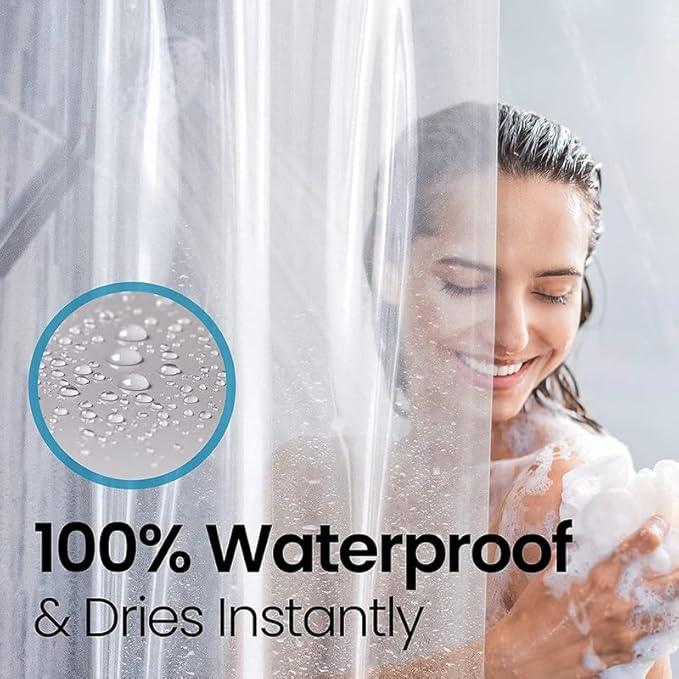 LiBa Bathroom Shower Curtain - Waterproof Plastic Shower Curtain Premium PEVA Non-Toxic Shower with Rust Proof Grommets Clear 8G Heavy Duty Bathroom Accessories 72x78 - ModernBath