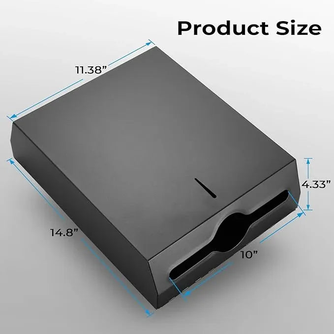 Paper Towel Dispenser Wall Mount - Multifold Trifold Paper Towel Dispensers, Large Capacity Stainless Steel Tissue Holder, Suitable for Bathrooms and Public Places Black - ModernBath