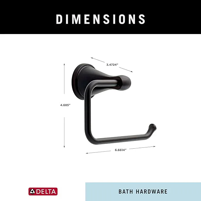 Delta Faucet Becker (1-Pack) Toilet Paper Holder, Matte Black, Wall Mounted Euro Hook Design BCK50-MB - ModernBath