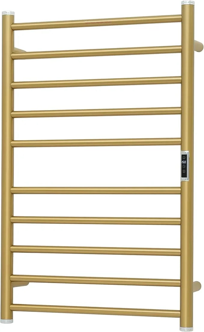 Electric Towel Warmer Rack,Heating Towel Warmer,Timer & Temperature Control,Wall-Mounted Plug-in for Bathroom, Gold,Stainless Steel,10-Bar(31.5x20.08x4.41in) - ModernBath