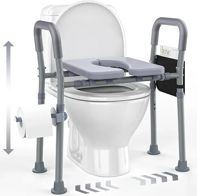 Dedibody Toilet Seat Risers for Seniors, Raised Toilet Seat with Handles, Adjustable Height & Width, Heavy Duty Up to 550lb Handicap Elevated Toilet Seat for Elderly, Pregnant, Fit Any Toilet - ModernBath