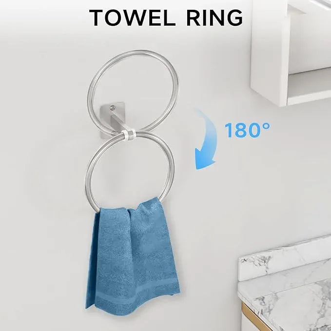 Brushed Nickel Bathroom Accessories Set, 10 Pieces Bathroom Hardware Set, 24 inch Towel Bar, Towel Racks for Bathroom, Robe Towel Hooks, Toilet Paper Holder Wall Mounted - ModernBath