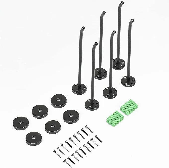 NearMoon Coat Hooks, Wall Mount Hooks for Hanging Hat Hurse Robe, 304 Stainless Steel Heavy Duty Towel Hangers for Bathroom Livingroom Hotel Kitchen Garage, 6 Pack (8 Inch, Matte Black) - ModernBath