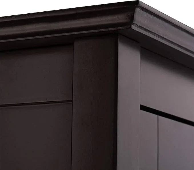 Teamson Home Chesterfield Wooden Floor Cabinet with Waffle Glass Door and Drawer, Espresso - ModernBath
