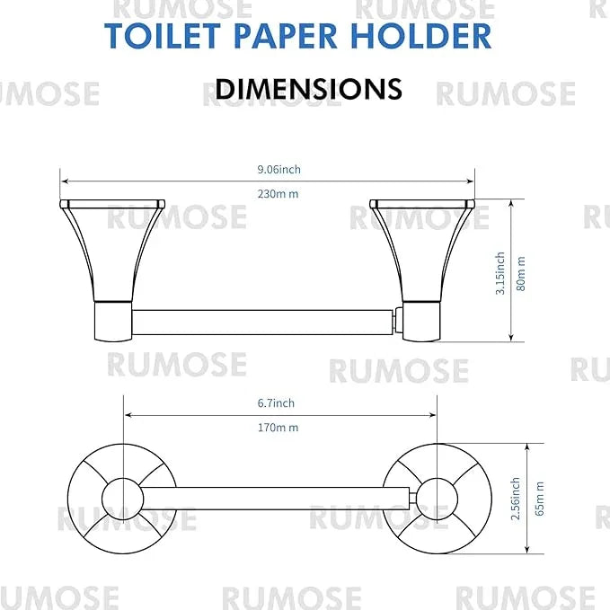 RUMOSE Toilet Paper Roll Holder Bathroom Flexible Pivoting Tissue Handle on Wall Mounted Oil Rubbed Bronze Rustproof Toilet Tissue Roll Holder,Stainless Steel - ModernBath