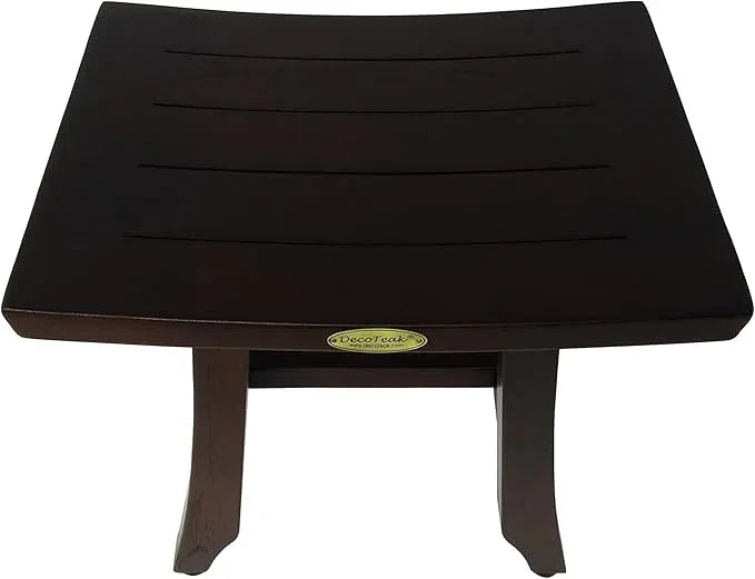 DecoTeak Satori 14 Inch Shaving Waterproof Teak Wood Shower Bench Stool Seat Chair for Inside Shower Provides Safety, Storage, and Organization for Bathroom Accessories - ModernBath