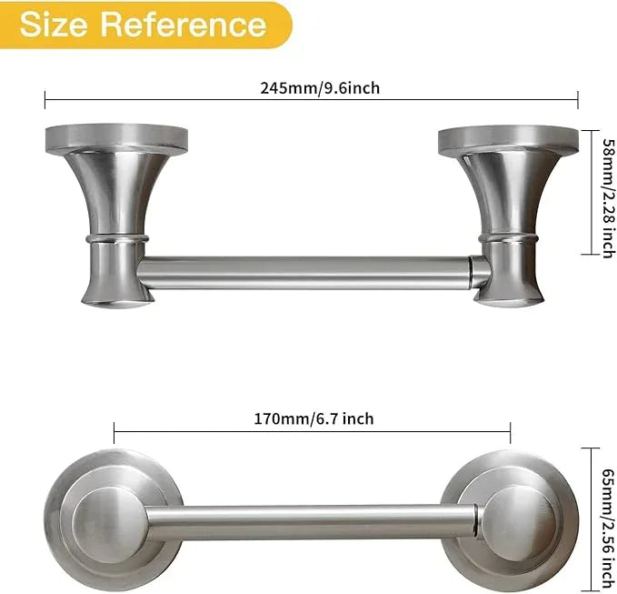 BESy Wall Mounted Toilet Paper Roll Holder Rustproof Tissue Paper Holder Bathroom Flexible Pivoting Tissue Handle Toilet Tissue Roll Holder, Brushed Nickel, Stainless Steel - ModernBath