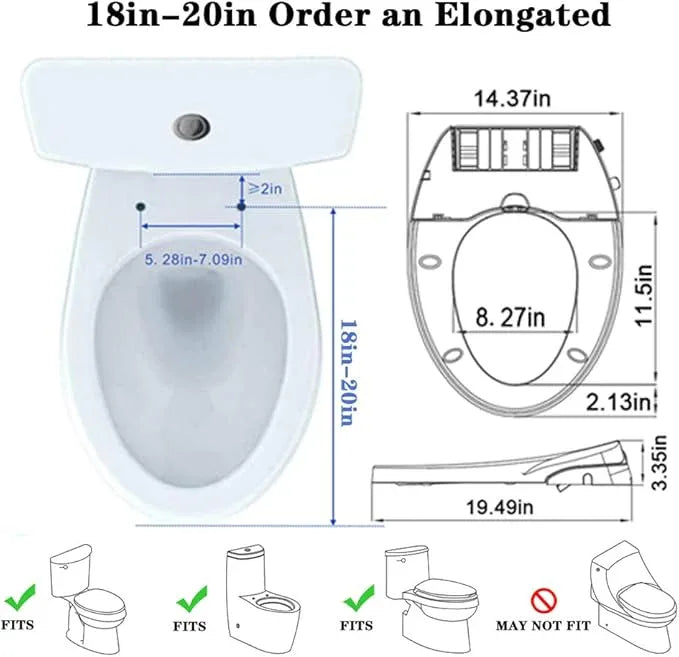 Toilet Seat Bidet Seat with Self Cleaning Dual Nozzles Non electric Separated Rear & Feminine Cleaning Natural Water Spray, soft close toilet seat,Easy DIY Installation - ModernBath