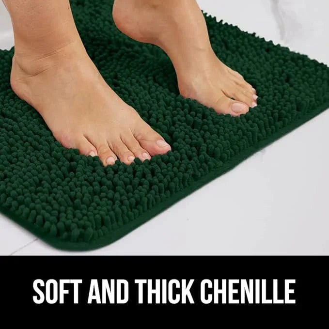 GORILLA GRIP Bathroom Rug Sets, Soft Chenille 2 Piece Area Rugs Set, Toilet Base Mat and 30x20 Carpet, Absorbent Microfiber Washable Mats Dry Quickly, Home Décor and Bath Room Accessories, Hunter - ModernBath
