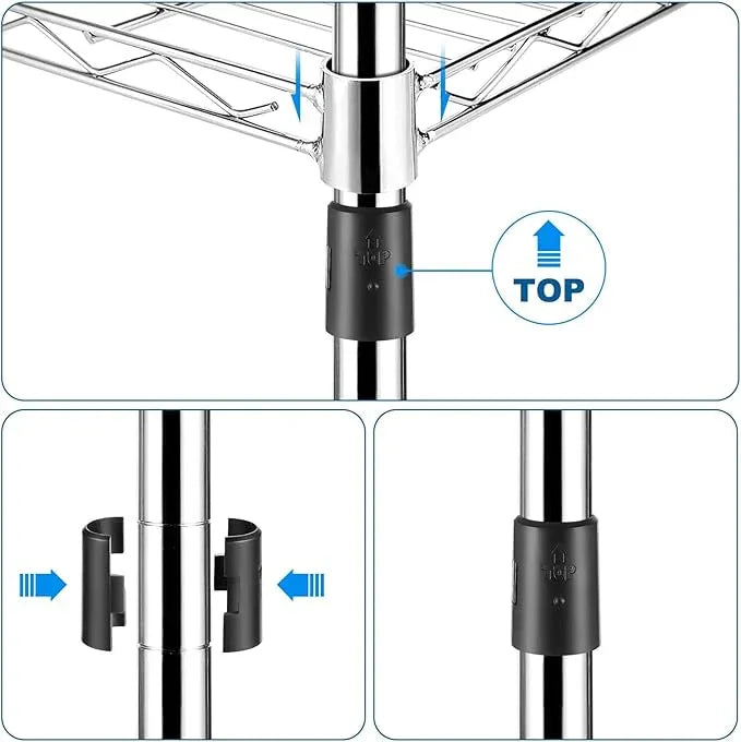 Homdox 5 Tier Steel Wire Shelving Unit on Wheels,Chrome Shelves for Garage Kitchen Living Room,Heavy Duty Shelving Rack, 23.2 x 13.8 x 72 inch (L x W x H) - ModernBath