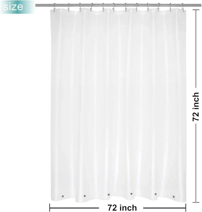 Mrs Awesome Frosted Shower Curtain Liner with 6 Magnets PEVA 8G Heavy Duty Thick Plastic Shower Curtain for Bathroom, Waterproof, 72x72, Frost - ModernBath