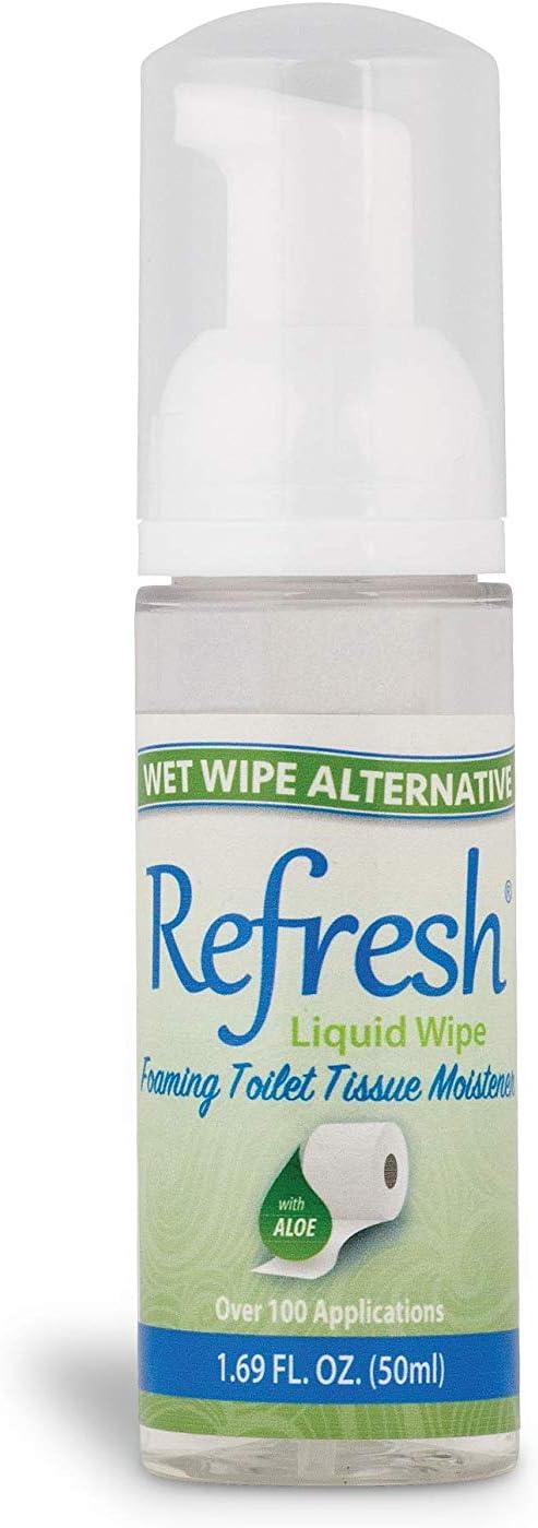Refresh Liquid Wipe Toilet Paper Foam – Eco-Friendly Flushable Wet Wipe Alternative, Cleanses & Soothes with Witch Hazel & Aloe, Septic & Plumbing Safe, 50 ml (1.69 oz), 1 Pack - ModernBath