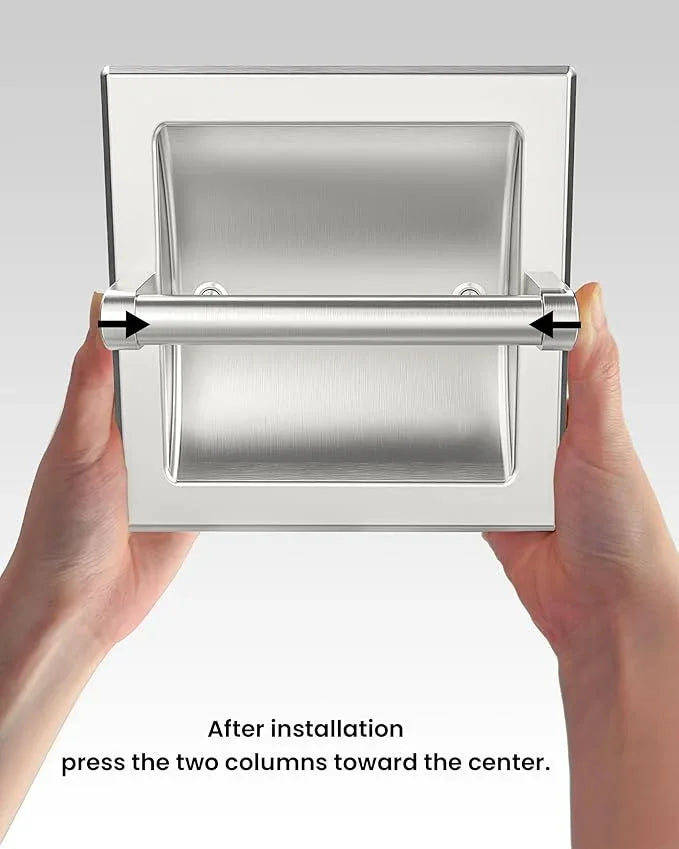 Toilet Paper Holder 2 Pack, Recessed Pivoting Toilet Paper Holder Wall Mount Stainless Steel for Large Rolls in Bathroom (Brushed Nickel) - ModernBath