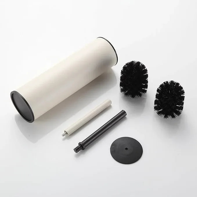 BGL White Toilet Brush and Holder,Stainless Steel Toilet Brushes for Bathroom with Holder - ModernBath