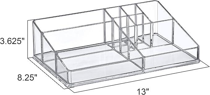 Amazing Abby - Tiffany - Acrylic Cosmetic Organizer, Transparent Plastic Makeup Holder, Compartmented, Shatter-Proof, Perfect Bathroom Vanity Storage Solution for Beauty Supply, Large - ModernBath
