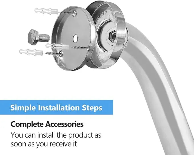 Rockgoya Shower Grab Bar, 2 Pack 39.4 Inch Bathroom Grab Bar, 304 Stainless Steel 1.25" Diameter Anti-Slip Handicap Grab Bar Support Shower Rail Senior Handrail Shower Safety Bar Handle - ModernBath