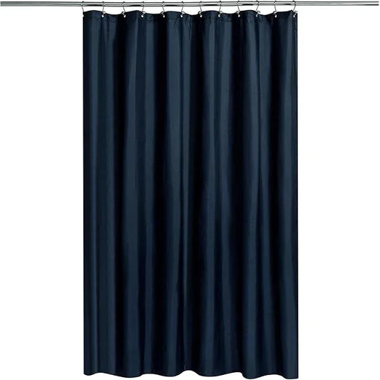 N&Y HOME Fabric Shower Curtain Liner with Weighted Magnets - Navy Blue Shower Curtain for Bathroom with Hotel Quality, Machine Washable, Water Repellent - Navy, 72x72 - ModernBath