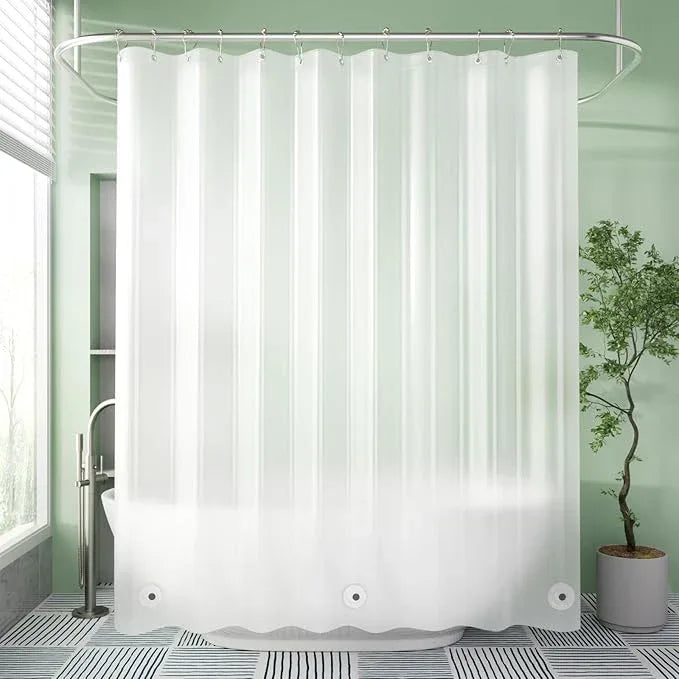 AmazerBath Shower Curtain Liner, 72x72 Plastic Frosted Shower Liner, Cute PEVA Shower Curtain Liners, Waterproof Vinyl Shower Curtain Liner with 3 Magnets, Lightweight Shower Curtains for Bathroom - ModernBath