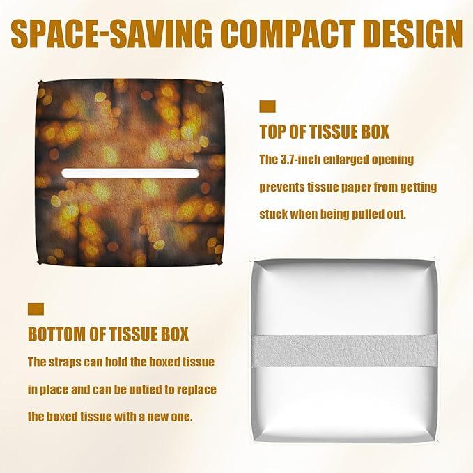 Vintage Wine Glass Tissue Box Cover 2PCS, Leather Tissue Box Holder Square Facial Paper Case Tissue Box Cube Organizer for Bathroom Bedroom Desk Office - ModernBath