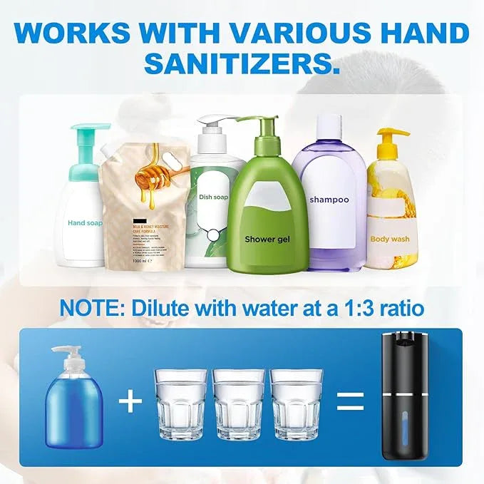 Fantictas Automatic Foaming Soap Dispenser Foaming Hand Sanitizer Touchless 1200mAh Soap Dispenser Rechargeable with Sensor for Bathroom Kitchen - ModernBath