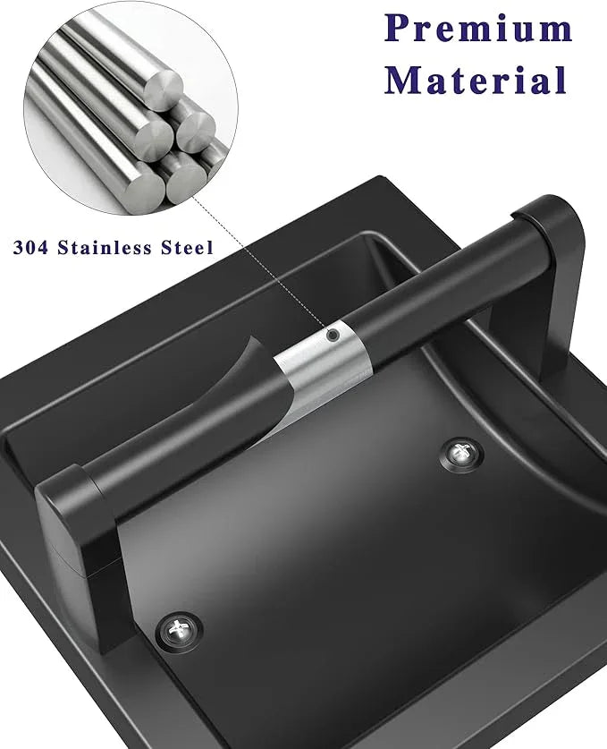 Toilet Paper Holder 2 Pack, Recessed Pivoting Toilet Paper Holder Wall Mount Stainless Steel for Large Rolls in Bathroom (Matte Black) - ModernBath